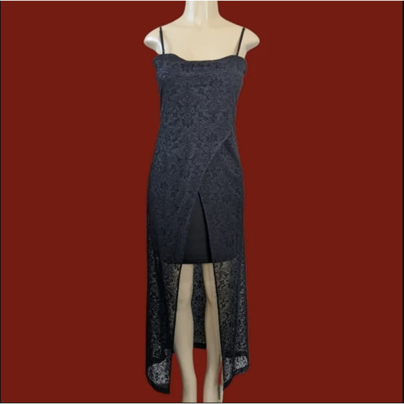 Next Up Vintage 90's Whimsigoth Burnout Maxi Dress - Picture 1 of 7